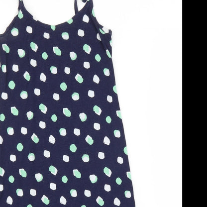 M&S Womens Blue Polka Dot  Tunic Blouse Size 8
