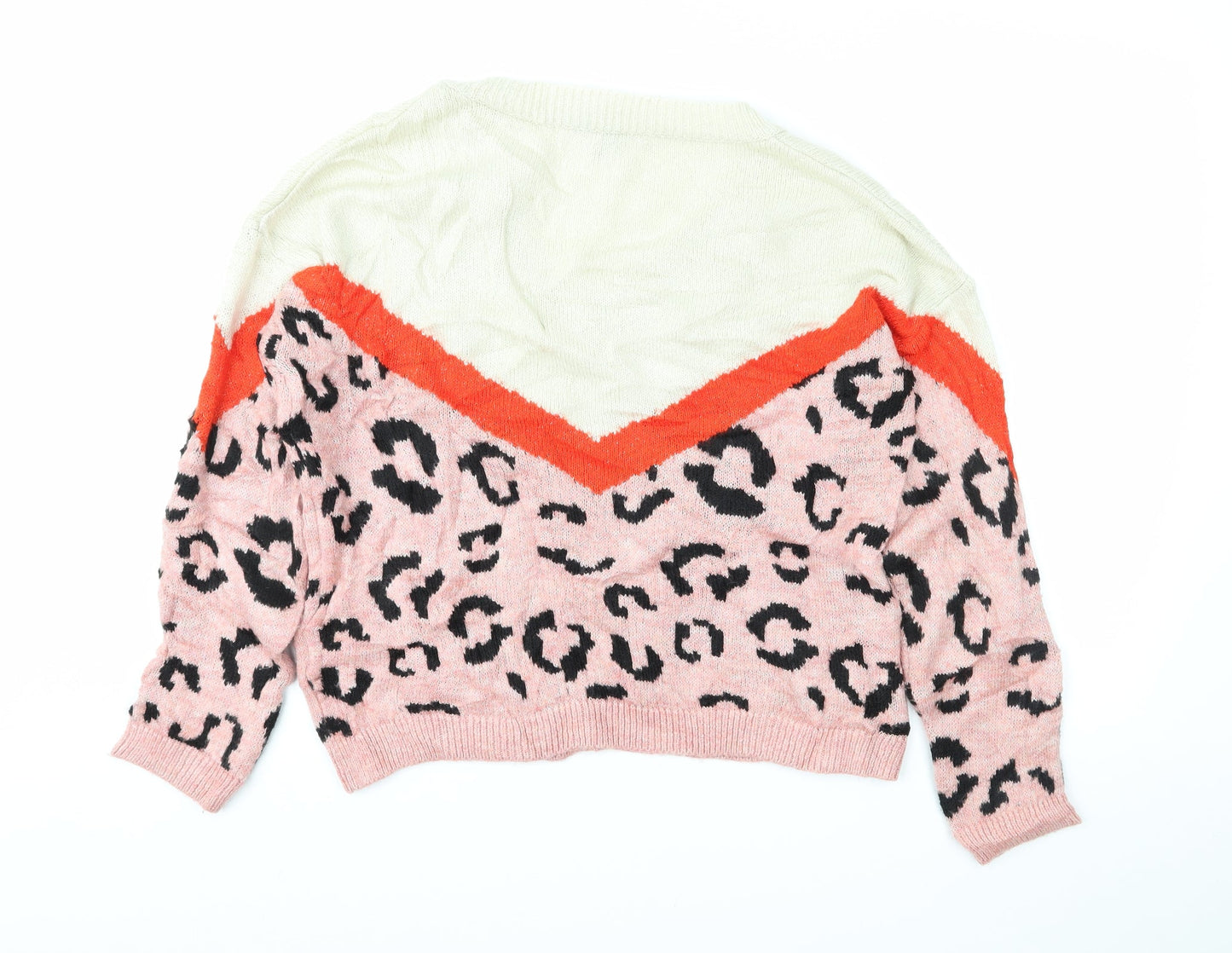 Primark Womens Pink Animal Print  Pullover Jumper Size M