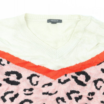 Primark Womens Pink Animal Print  Pullover Jumper Size M