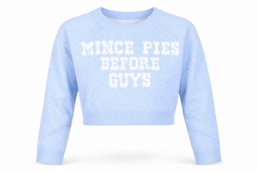 Front view of Missguided women’s blue fair isle jumper, size M