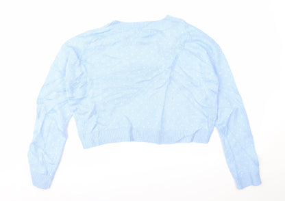 Womens UK Size M Missguided Blue Pullover Jumper