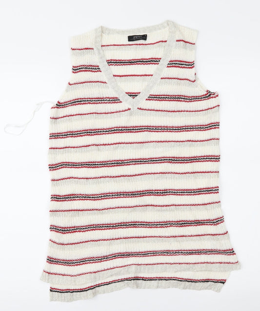 Womens UK Size 8 Papaya Beige Vest Jumper