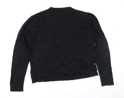 Blue Inc Mens Black Geometric  Pullover Jumper Size XL