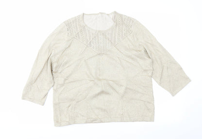 Womens UK Size 16 Preworn Gold Pullover Jumper