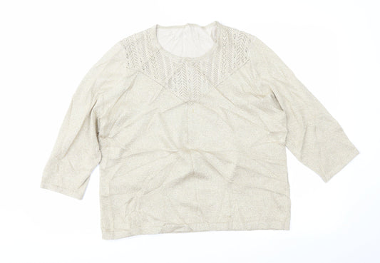 Womens UK Size 16 Preworn Gold Pullover Jumper