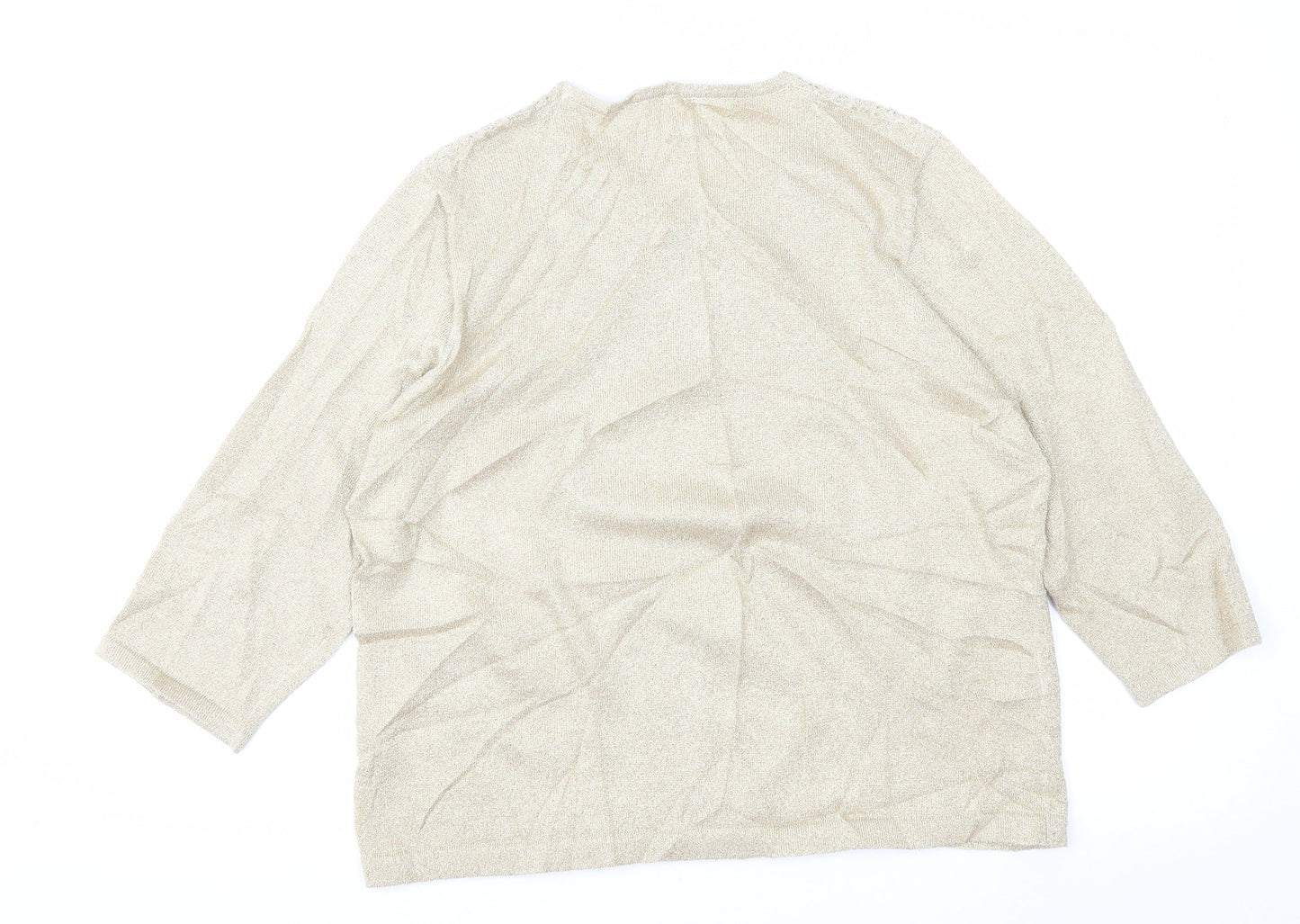 Womens UK Size 16 Preworn Gold Pullover Jumper