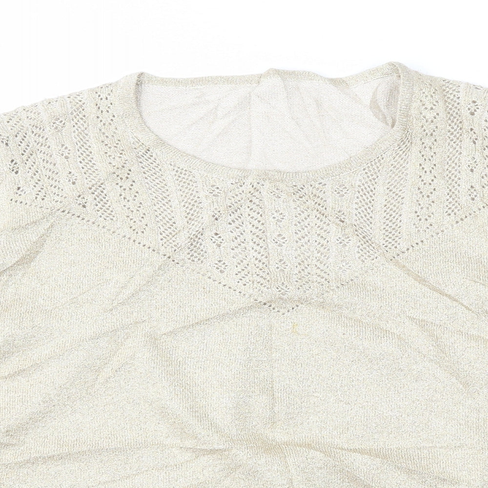 Womens UK Size 16 Preworn Gold Pullover Jumper