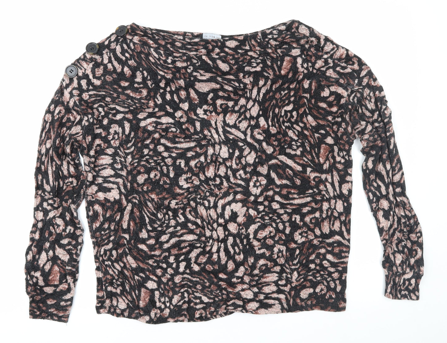 Dorothy Perkins Womens Brown Animal Print  Pullover Jumper Size 8