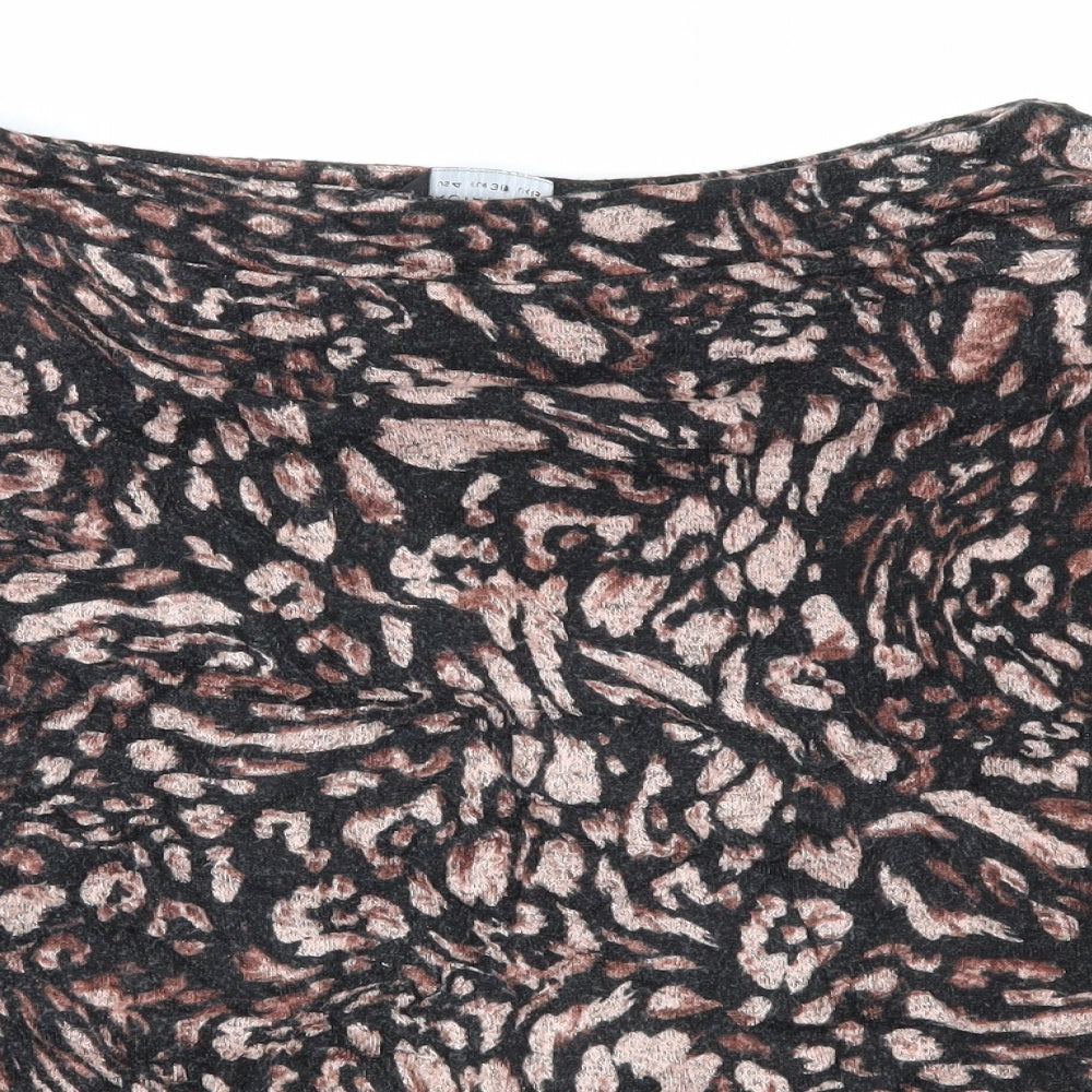 Dorothy Perkins Womens Brown Animal Print  Pullover Jumper Size 8