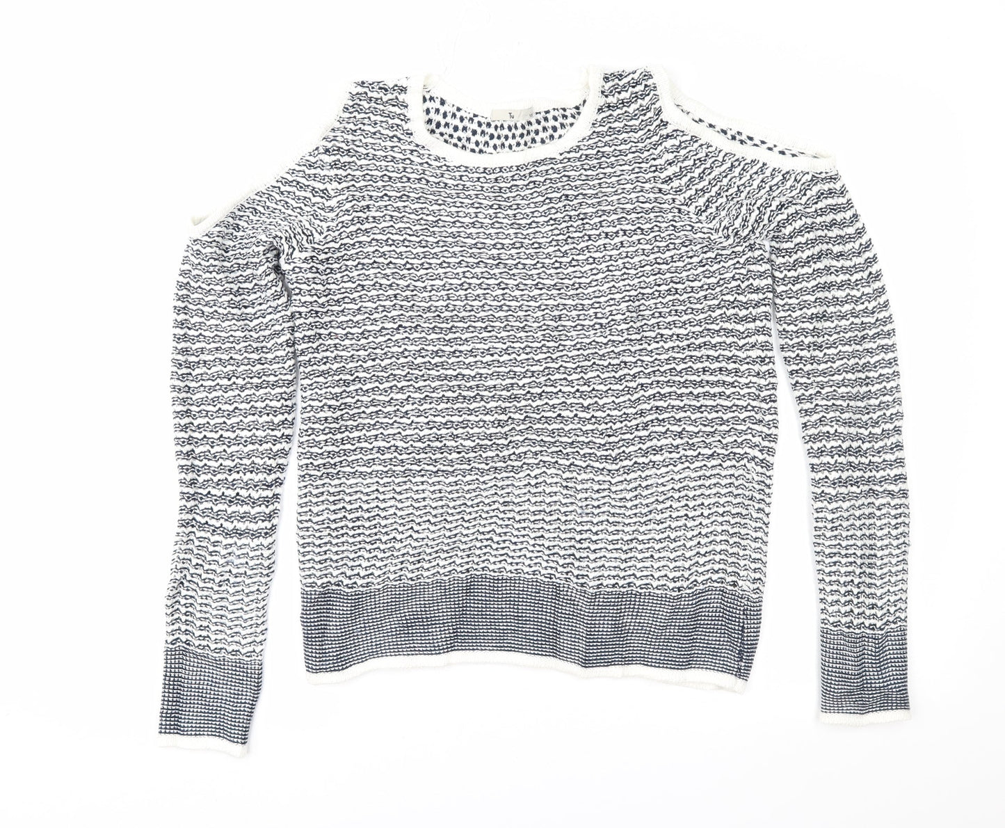 TU Womens Blue Striped  Pullover Jumper Size 12