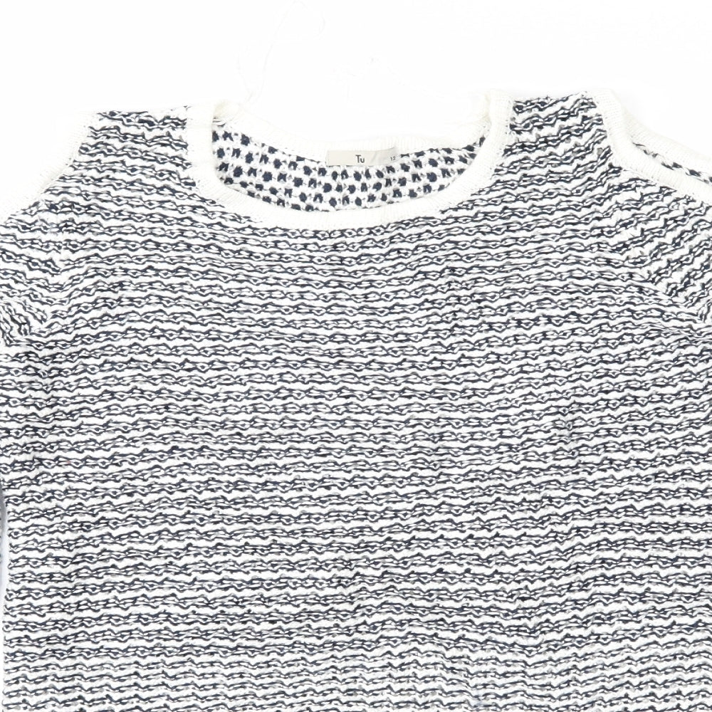 TU Womens Blue Striped  Pullover Jumper Size 12