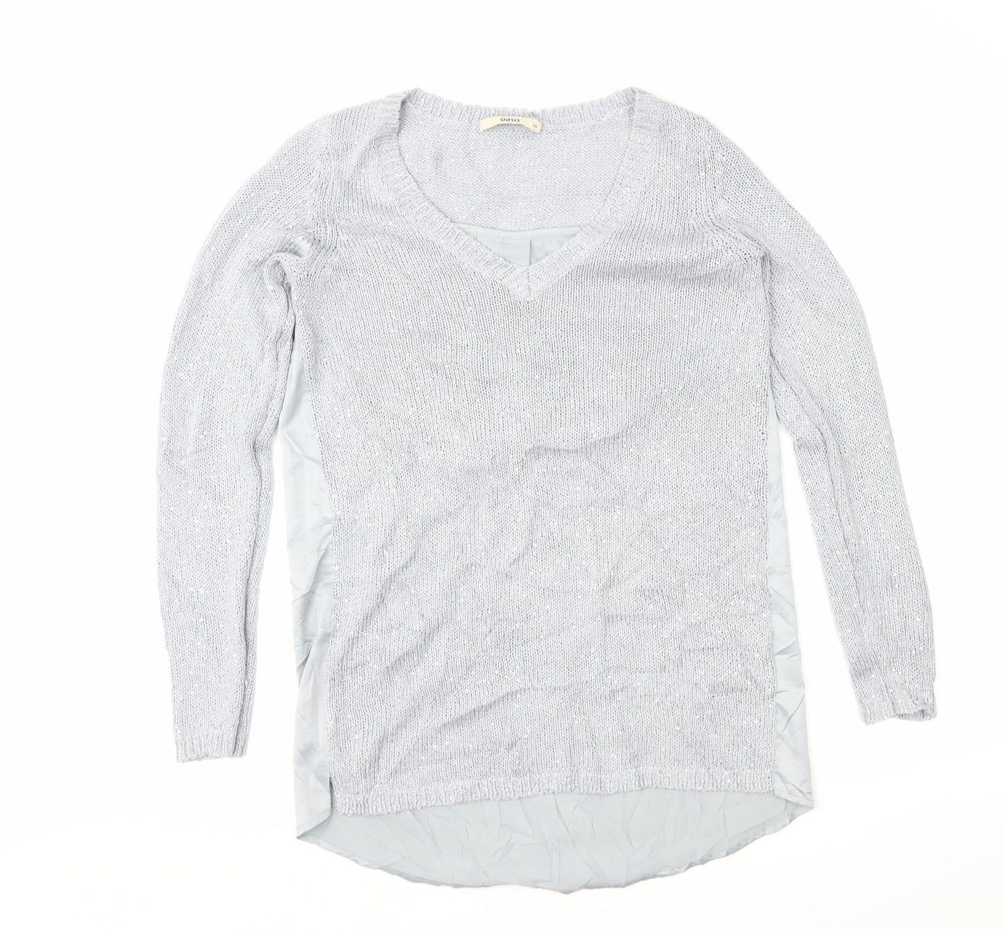 Womens UK Size XS Oasis Grey Pullover Jumper