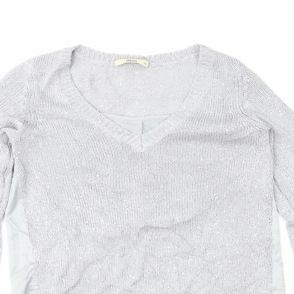 Womens UK Size XS Oasis Grey Pullover Jumper