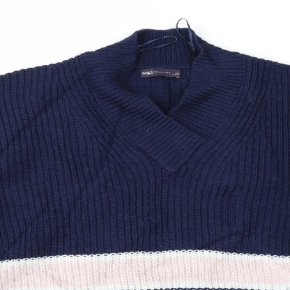 Marks and Spencer Womens Blue Striped  Pullover Jumper Size L