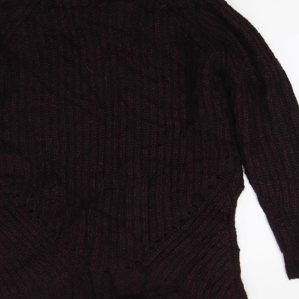 Womens UK Size S Papaya Red Pullover Jumper