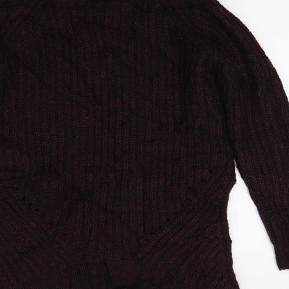 Womens UK Size S Papaya Red Pullover Jumper
