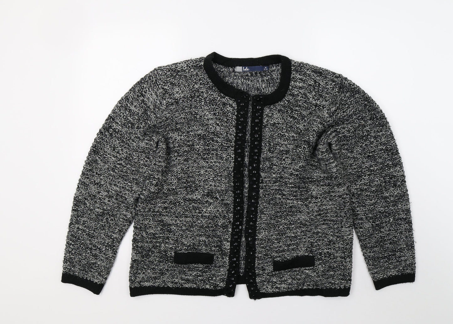 Womens UK Size M Isle Grey Cardigan Jumper