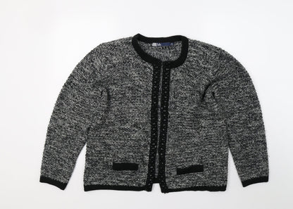 Womens UK Size M Isle Grey Cardigan Jumper