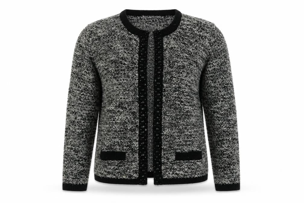 Womens UK Size M Isle Grey Cardigan Jumper