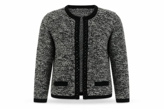 Womens UK Size M Isle Grey Cardigan Jumper