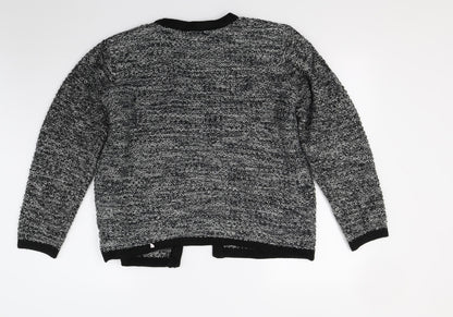 Womens UK Size M Isle Grey Cardigan Jumper