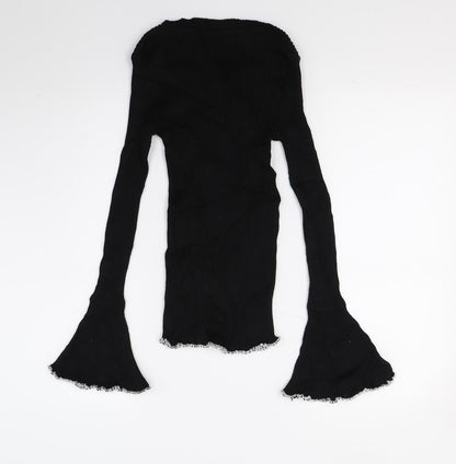 Intuition Womens Black  Knit Pullover Jumper Size 14