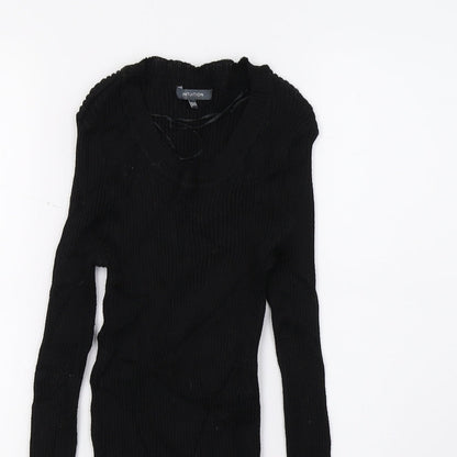 Intuition Womens Black  Knit Pullover Jumper Size 14