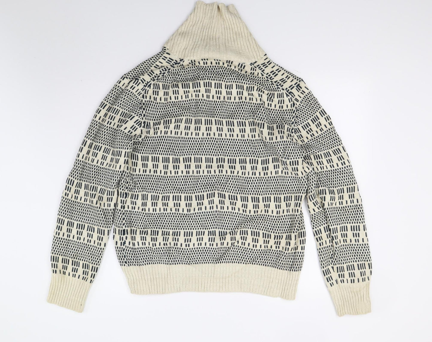 H&M Mens White   Henley Jumper Size M