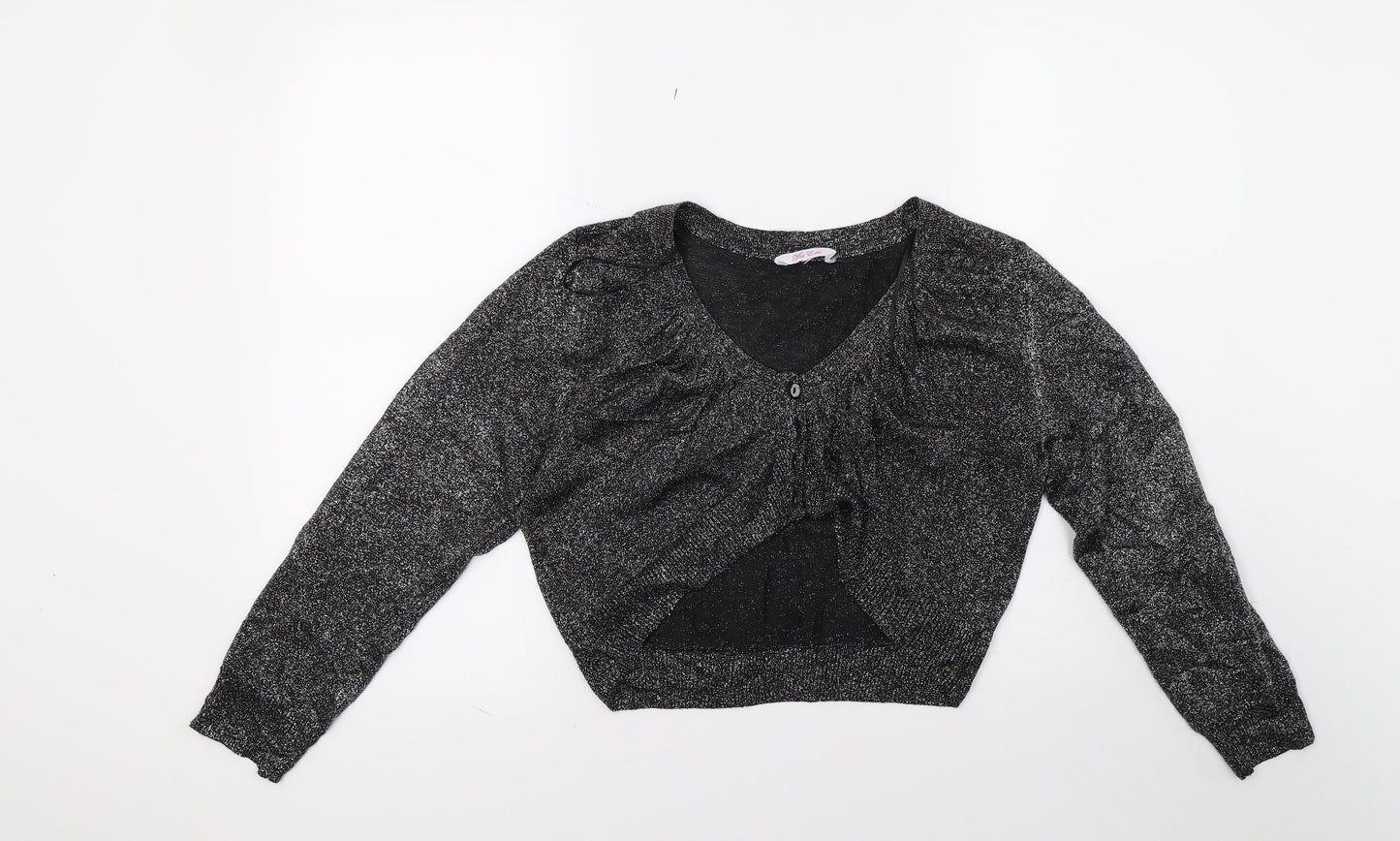 Miss evie Girls Silver   Cardigan Jumper Size 14-15 Years