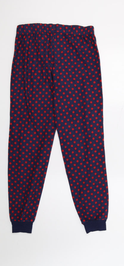 George Womens Blue Polka Dot Fleece Jogger Trousers Size 8 L20 in - Lounge Pants