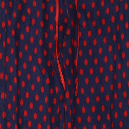 George Womens Blue Polka Dot Fleece Jogger Trousers Size 8 L20 in - Lounge Pants