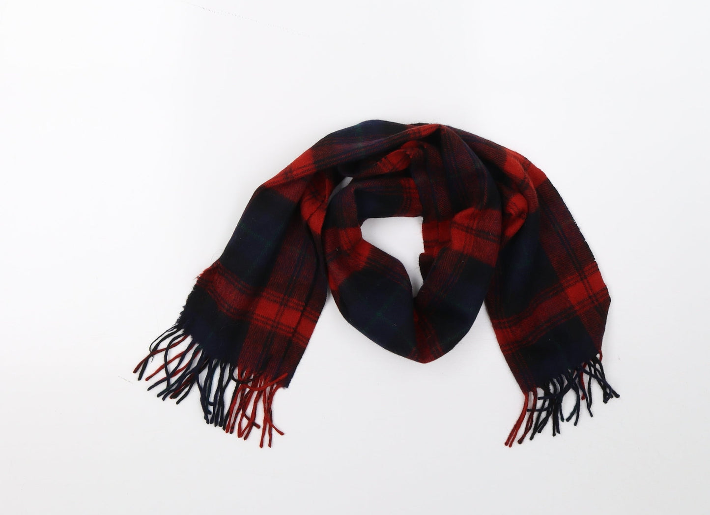 Preworn Unisex Red Check Knit  Scarf