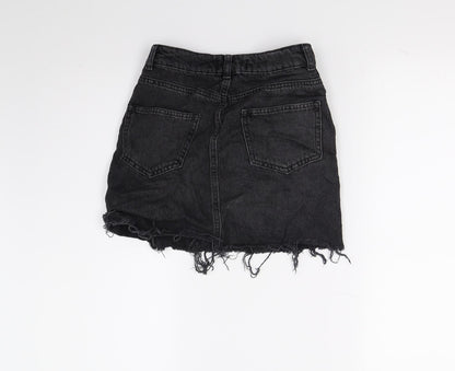 Miss Selfridge Womens Black  Denim A-Line Skirt Size 6