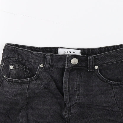 Miss Selfridge Womens Black  Denim A-Line Skirt Size 6