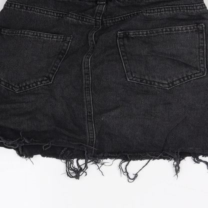 Miss Selfridge Womens Black  Denim A-Line Skirt Size 6