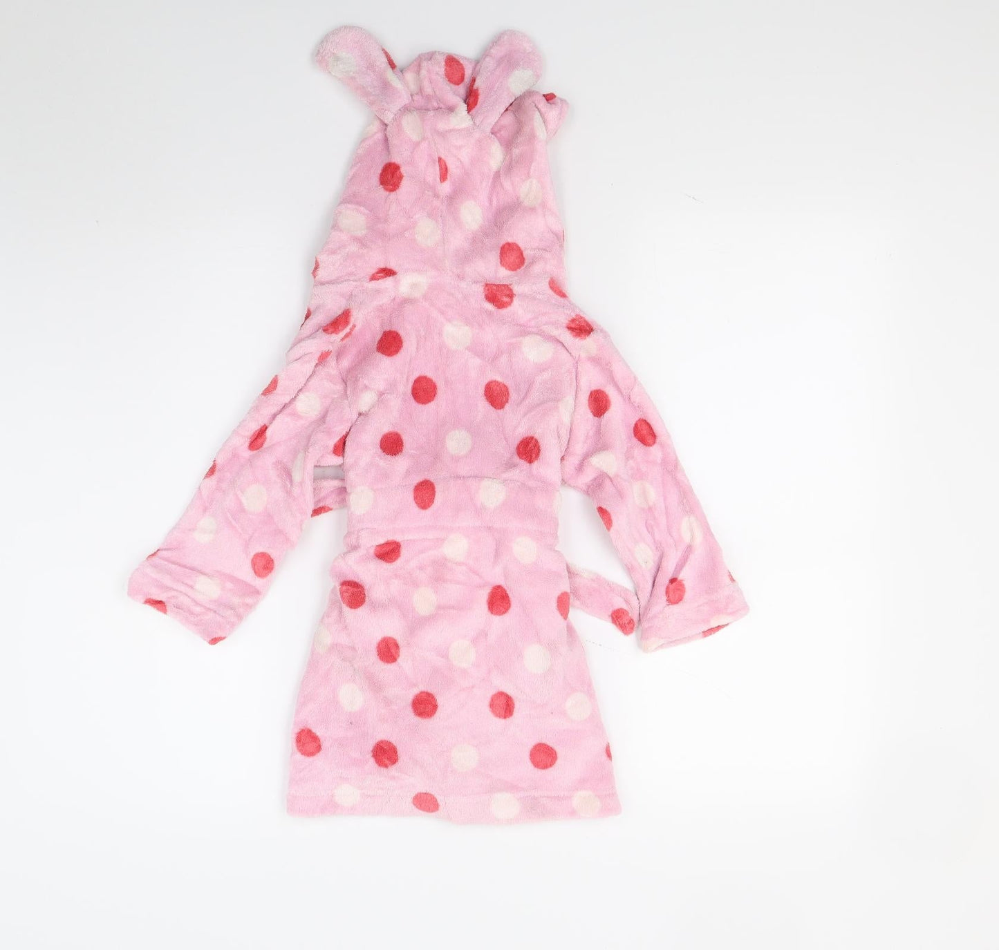 Bluezoo Girls Pink Polka Dot Fleece Top Gown Size 2 Years