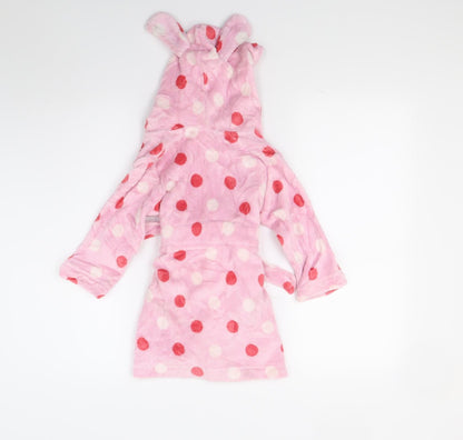Bluezoo Girls Pink Polka Dot Fleece Top Gown Size 2 Years