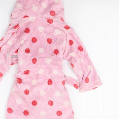 Bluezoo Girls Pink Polka Dot Fleece Top Gown Size 2 Years