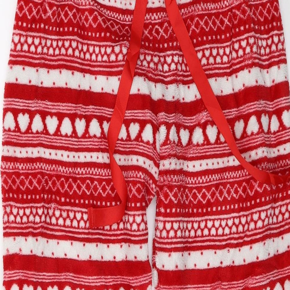 Matalan Womens Red  Fleece Jogger Trousers Size 8 L24 in - Lounge pants