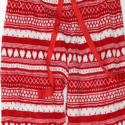 Matalan Womens Red  Fleece Jogger Trousers Size 8 L24 in - Lounge pants