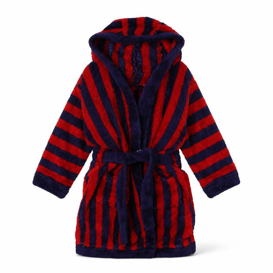 Mini Club Boys Red Striped Fleece  Gown Size 2 Years