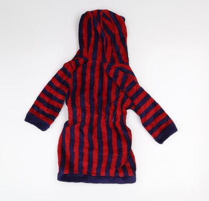 Mini Club Boys Red Striped Fleece  Gown Size 2 Years
