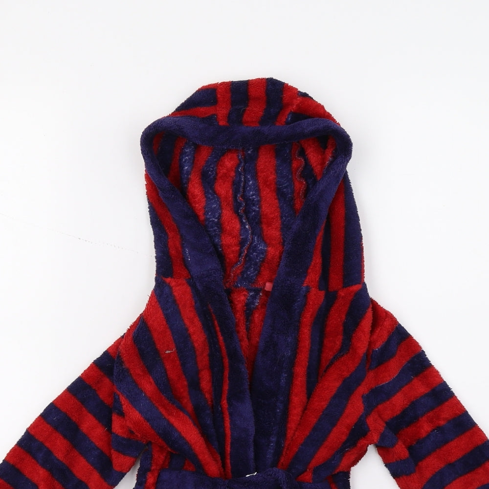 Mini Club Boys Red Striped Fleece  Gown Size 2 Years