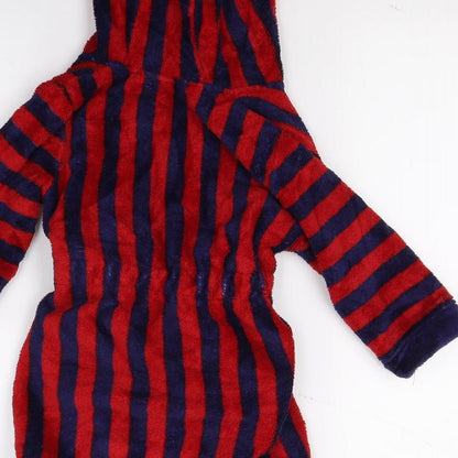 Mini Club Boys Red Striped Fleece  Gown Size 2 Years