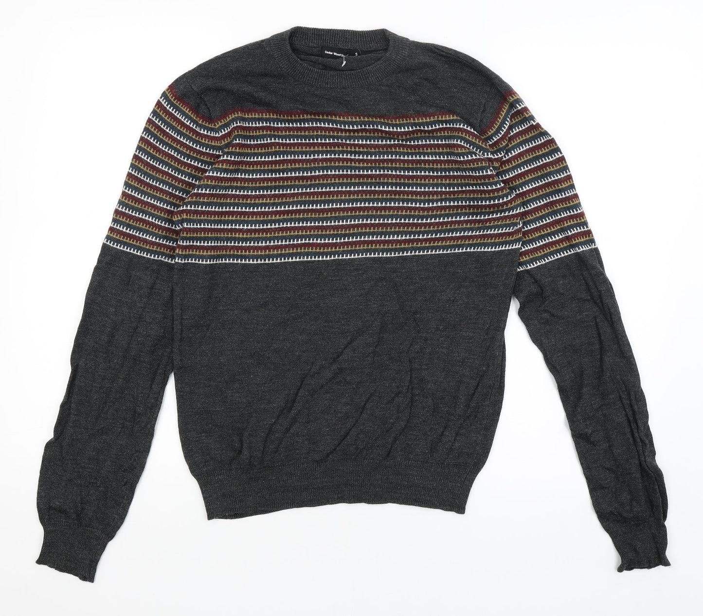 Cedar Wood State Mens Grey   Pullover Jumper Size S