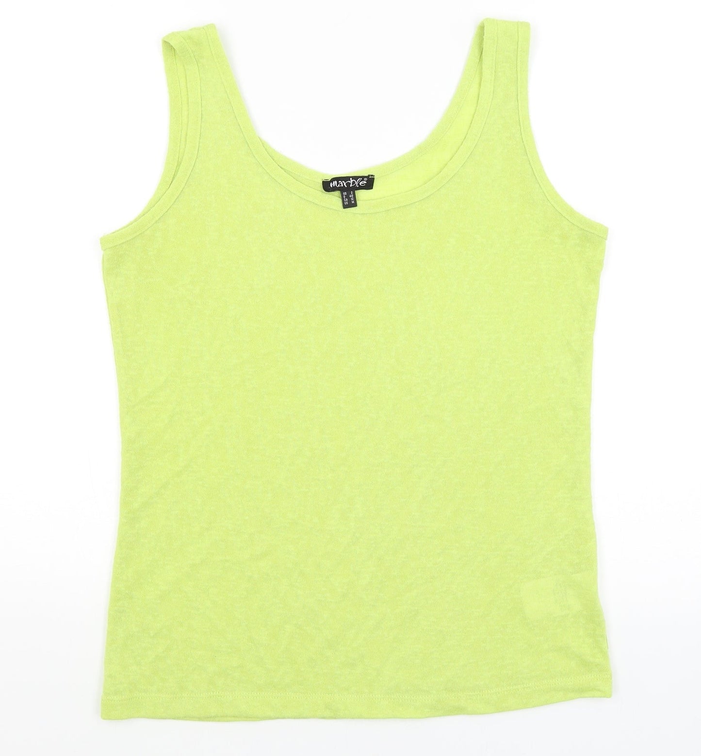 Womens UK Size 12 Marble Yellow Basic Tank