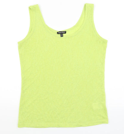 Womens UK Size 12 Marble Yellow Basic Tank