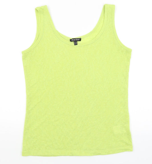 Womens UK Size 12 Marble Yellow Basic Tank