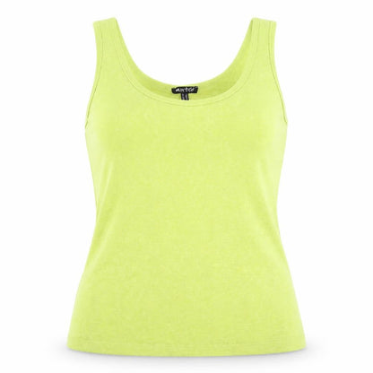 Womens UK Size 12 Marble Yellow Basic Tank