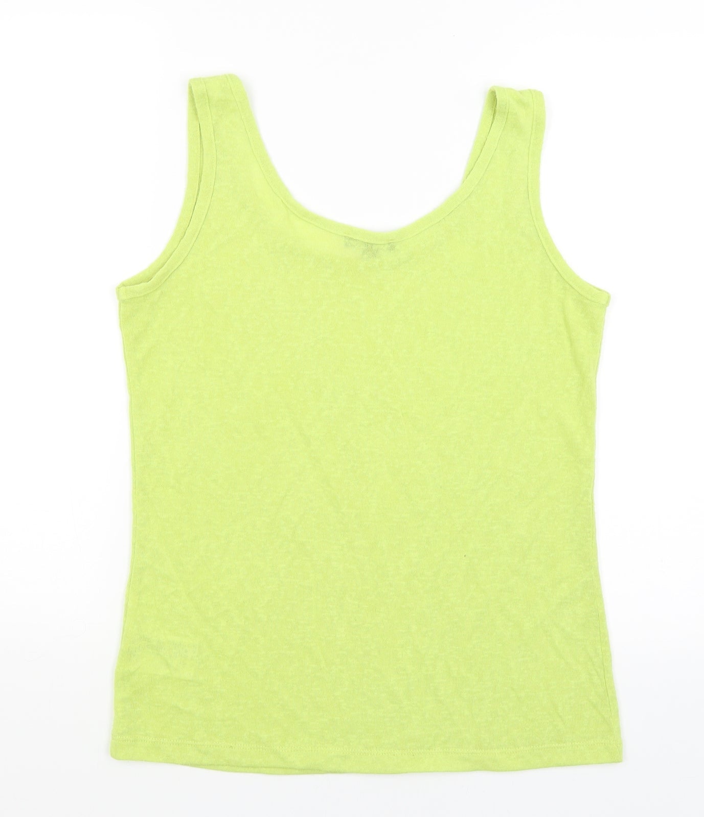 Womens UK Size 12 Marble Yellow Basic Tank